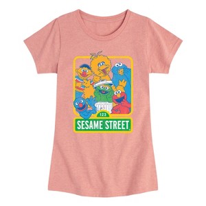 Girls' - Sesame Street - 123 Sesame Street Fitted Short Sleeve Graphic T-Shirt - 1 of 4