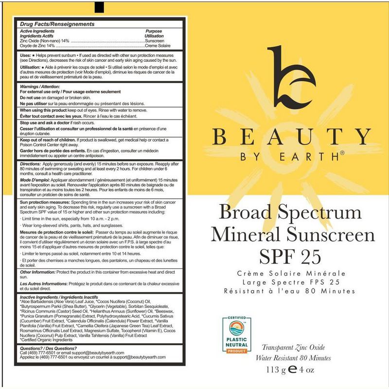 Beauty by Earth Broad Spectrum Mineral Body Sunscreen - SPF 25, 4 of 13