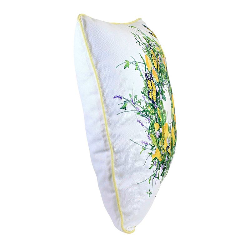 Home Decor 18.0 Inch Butterfly Wreath Pillow Flowers Springtime Throw Pillows, 2 of 4