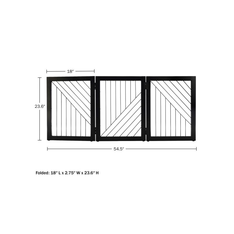 PETMAKER 3-Panel Foldable Pet Gate, Black, 2 of 8