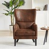 27.2" Polyester Hi-Back Accent Chair with Nailhead Trim, Wingback Style and Contemporary Design - 2 of 4