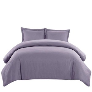Wrinkle-Free Cotton Blend 600 Thread Count Duvet Cover Set, Full/Queen - 1 of 4