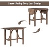 3-Piece Dining Table Set, with Triangle Support Rod, Bottom Shelf, 2 Upholstered Dining Chairs Counter Table Chairs Set for Dining Room - 4 of 4