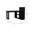 Vynxaria Black Writing Computer Desk with Open Shelves Modern Office Furniture for Home Study Stylish Storage Solution Easy Assembly - 3 of 4