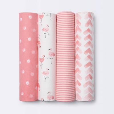 Flannel Baby Blankets Flamingos - Cloud Island™ Pink 4pk