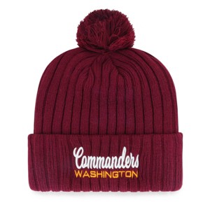 NFL Washington Commanders Women's Flourish Knit Beanie: Sports Team Logo Apparel - 1 of 2