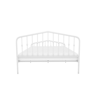 Bushwick Queen Warm Creamy White Metal Bed with Slats