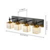 Rennnsan Hellenor 19"W Hardwired 3-Light Square Crystal Mid-Century Modern Dimmable Vanity Light - 3 of 4