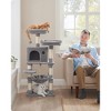 FEANDREA Cat Tree, Cat Tower for Indoor Cats, 56.3-Inch Cat Condo with Scratching Posts, Hammock, Plush Perch - 2 of 4