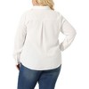 Agnes Orinda Women's Plus Size V Neck Long Sleeve Classic Fit Business Office Button Down Shirts - 4 of 4