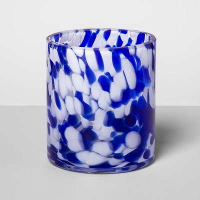 blue candle holder