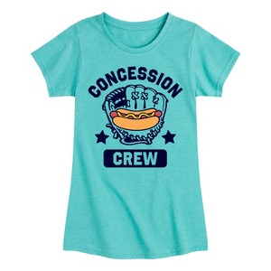 Girls' - Instant Message - Hotdog Concession Crew Fitted Short Sleeve Graphic T-Shirt - 1 of 4