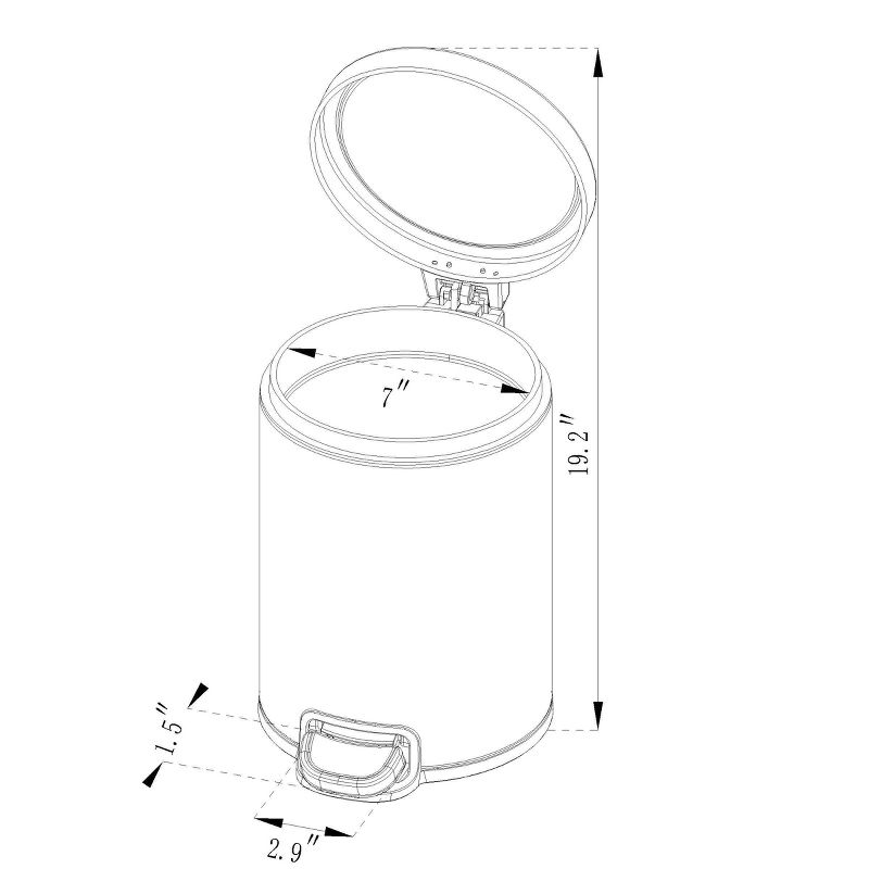 5L Round Step Trash Can - Brightroom™, 6 of 12