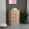 GlasFlength 32.8" Bathroom Storage Cabinets Small Corner Floor Cabinet with Door and Shelves Bathroom Organizer for Small Spaces, Beige - 3 of 4