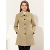 Allegra K Women's Collar Long Sleeve Single Breasted Winter Long Coat - 3 of 4