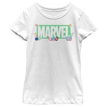 Girl's Marvel Easter Themed Logo T-Shirt