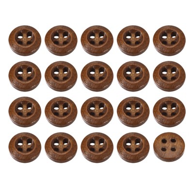 Unique Bargains Wooded Sewing DIY Craft Clothing Sewing Round Buttons 50 Pcs