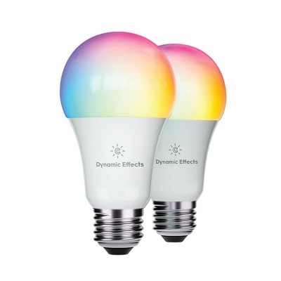 Dynamic Effects Multicolor Dimmable LED Smart Bulbs, 2-Pack