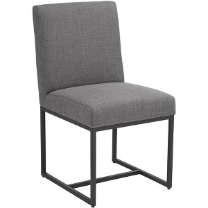 55 Downing Street Myles Grey Fabric and Black Metal Dining Chair - 1 of 4