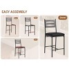 Bar Stools Set of 4, Upholstered Bar Chairs with Back, 44.4 Inches Kitchen Bar Stools with Footrest, Thick Cushion - 2 of 4