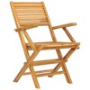 vidaXL Folding Patio Chairs Set of 6 - Solid Teak Wood Outdoor Seating - Scandinavian Style Garden Furniture - 21.7"x24.4"x35.4" - 3 of 4