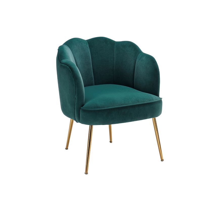 Modern Shell Shape Armchair Accent Chair With Gold Legs-ModernLuxe, 5 of 12