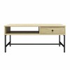 FONTOI End Table Modern Brookville Coffee Table with Drawer and Open Shelf for Living Room and Lounge Areas, Walnut, 17.72"*16.73"*19.69" - 3 of 4
