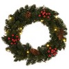 vidaXL Christmas Wreaths 2 pcs with Decoration Green 1 ft - 2 of 4