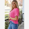 Amaryllis Women’s Ribbed Knit Short Sleeve Top Lightweight Casual Pullover Relaxed Fit Textured - 2 of 4