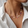 Personalized Beaded Choker Necklace Colorful Initial Pearl Teen Girl Gift C - 4 of 4