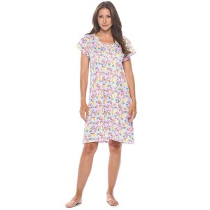 Casual Nights Women's Super Soft Yummy Nightshirt, Short Sleeve Nightgown, Night Dress with Fun Prints & Patterns - 1 of 4