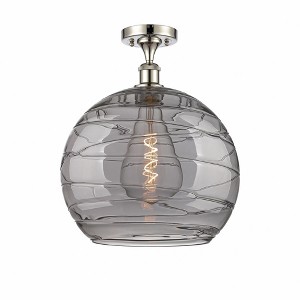 Athens Deco Swirl - 1 Light Semi-Flush Mount In Industrial Style-16.38 Inches Tall and 13.75 Inches Wide - 1 of 1