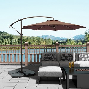 WestinTrends 10 Ft Outdoor Patio Cantilever Offset Umbrella with Base Weights - 1 of 3