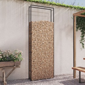 vidaXL Firewood Rack Matt Black 43.3 in.x11 in.x122.8 in. Steel - 1 of 4
