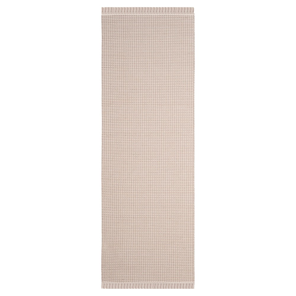 Ivory/Gray Stripe Flatweave Woven Runner 2'3inx8' - Safavieh