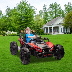 Kids Ride On UTV, Toddler Electric Ride On Car, 24V Battery Powered Off-Road UTV Car Toy w/Remote Control, Spring Suspension, LED Lights - 1 of 4