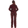 #followme  Womens Printed Microfleece Button Front PJ Pant Set with Socks / Winter Pajamas - 3 of 4