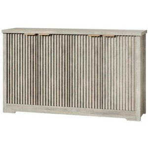 Fluted Buffet Cabinet with 4 Doors, Sideboard with Adjustable Shelf & Spacious Tabletop | Modern Wood Storage for Dining Room, Living Room & Entryway - 1 of 4