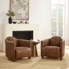 Art Leon Leather Accent Chair with Quilted Design for Timeless Comfort, Set of 2 - 3 of 4