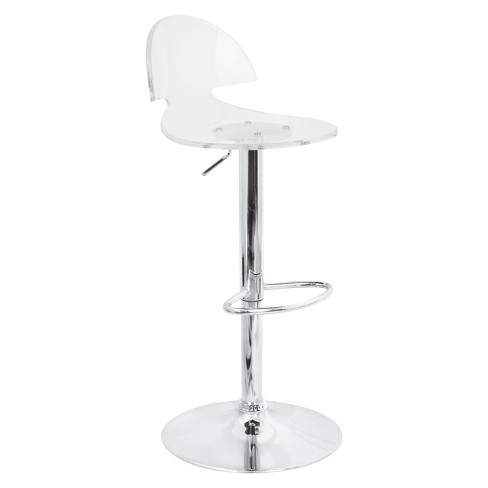 Acrylic Bar Stool With Foot Rest 23h X 15w X 12d 5 Styles of