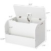 White Toy Storage Box with Safety Hinge - 29.5x15.6x17.1 inch Flip Lid, Easy-Clean MDF, Nursery & Playroom Organizer - 2 of 4