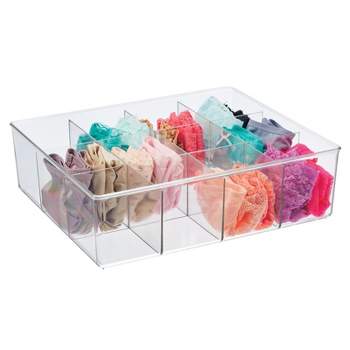 Mdesign Clarity Plastic Stacking Closet Storage Organizer Bin With Drawer,  Clear - 8 X 12 X 4, 8 Pack : Target