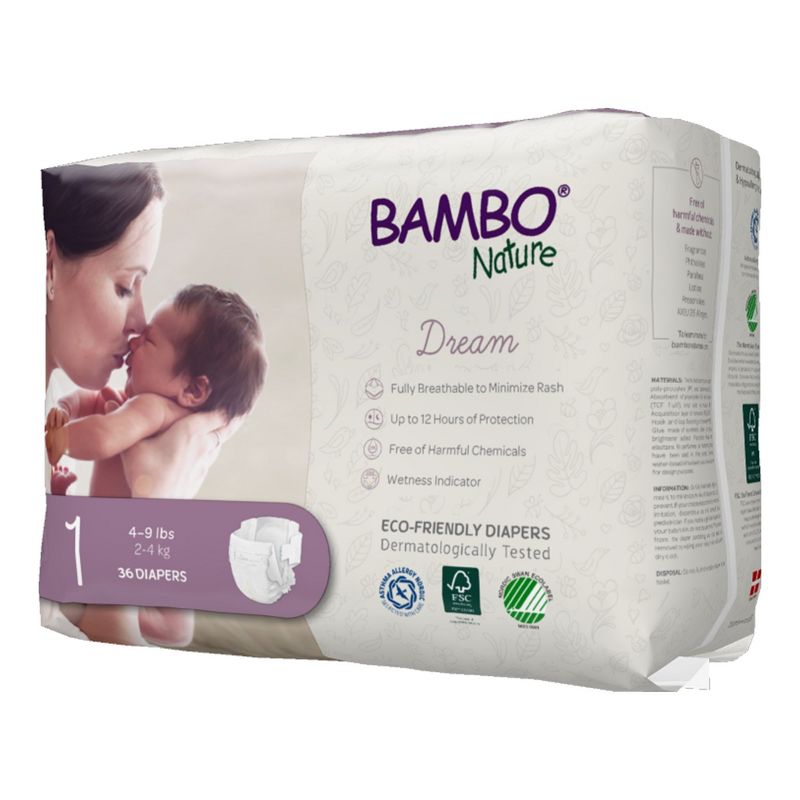 Bambo Nature Dream Disposable Diapers, Eco-Friendly, Size 1, 4 of 6