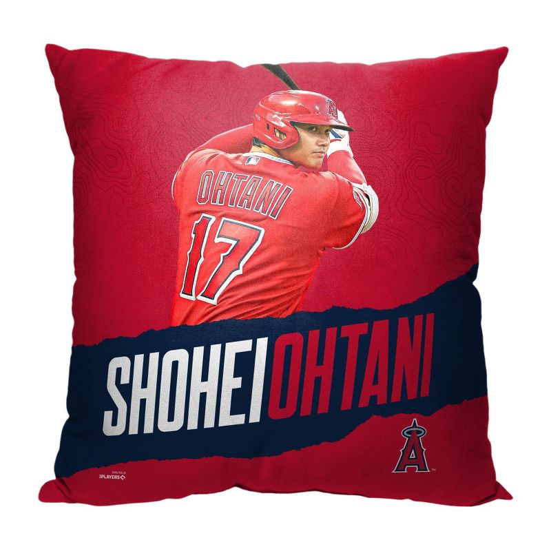 18&#34;x18&#34; MLB Los Angeles Angels 23 Shohei Ohtani Player Printed Throw Decorative Pillow, 1 of 6