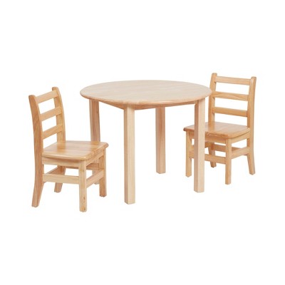 Ecr4kids 30in D Hardwood Table And Chairs, 12in Seat Height, Kids ...