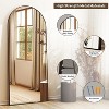 Beautyolove 76"x34" Arched Full Length Mirror Free Standing Hanging Mounted Mirror Aluminum Frame, Black - 2 of 4