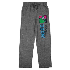 Doctor Doom! Marvel Universe Publishing Art Archive Men's Heather Gray Sleep Pajama Pants - 1 of 4