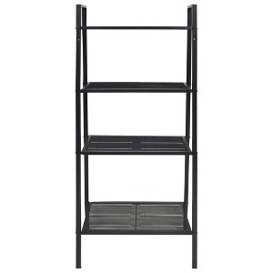 vidaXL - 4 Tiers Metal Ladder Bookcase, Versatile Design, for Storage or Displaying Decorative Pieces, Easy Assembly, Black - 1 of 4