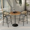 LeisureMod 36" Round Bar Height Dining Table with MDF Top and Black Stainless Steel Pedestal Base Verve Collection - 3 of 4