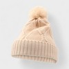 French Connection Women's Cable Knit Hat & Mitten Set with Faux Fur Pom - Winter Warmth Accessories, Soft & Stylish - 3 of 4